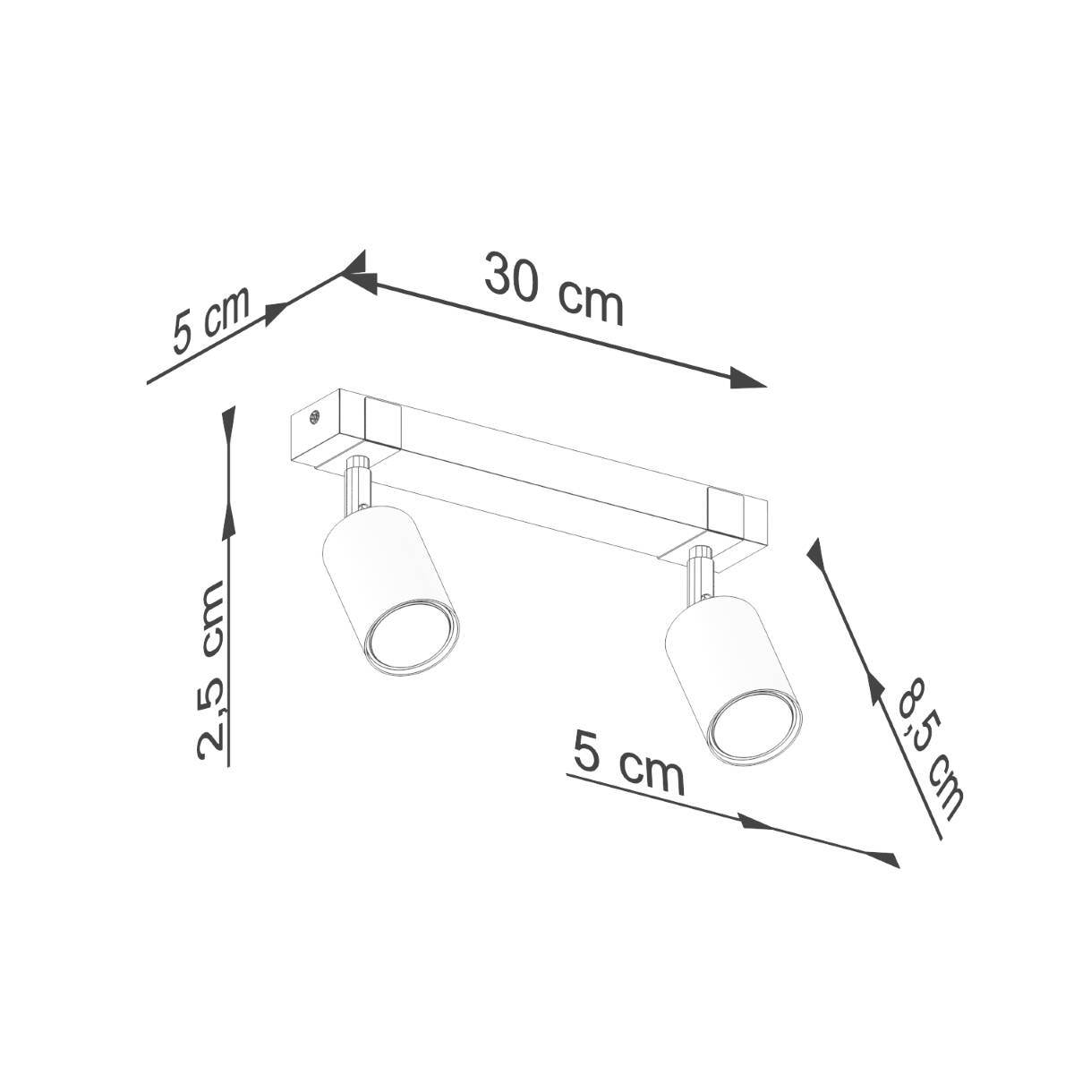 Laelamp Fager 2 Puit/Must GU10 - BrighteNova