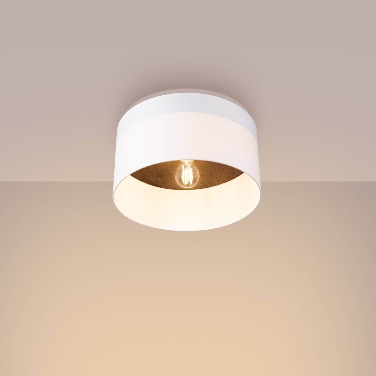Laelamp Telesto Valge/Tumepruun E27 - BrighteNova
