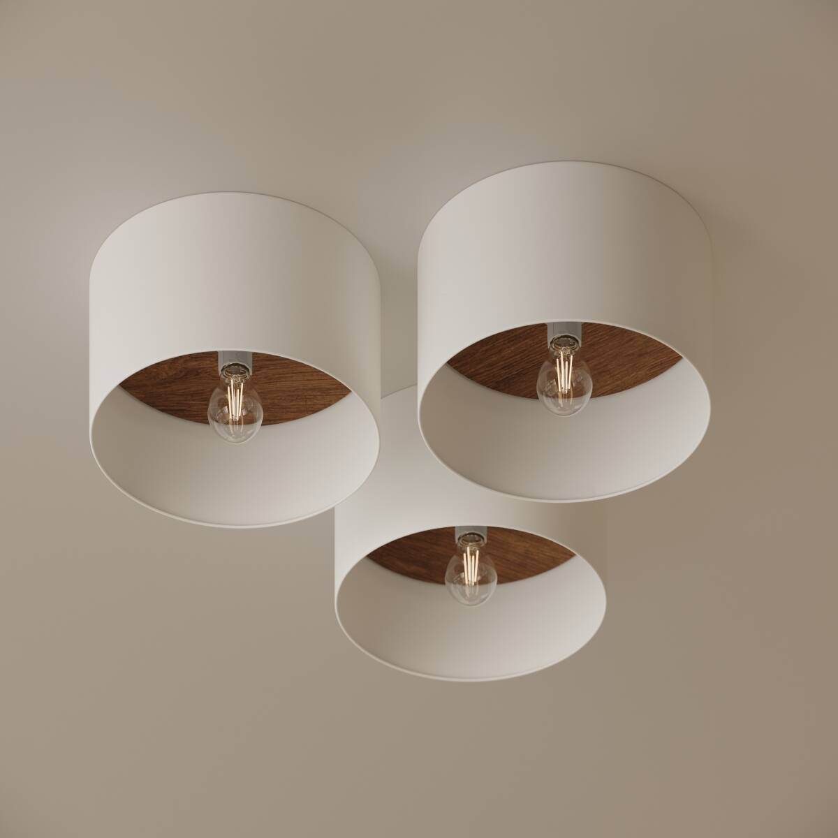 Laelamp Telesto Valge/Tumepruun E27 - BrighteNova