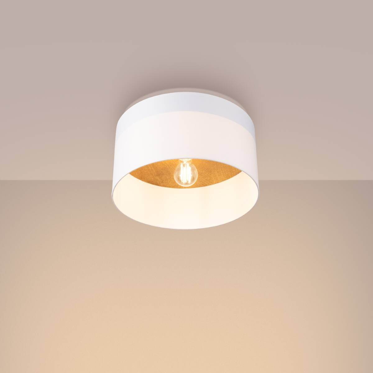 Laelamp Telesto Valge/Helepruun E27 - BrighteNova