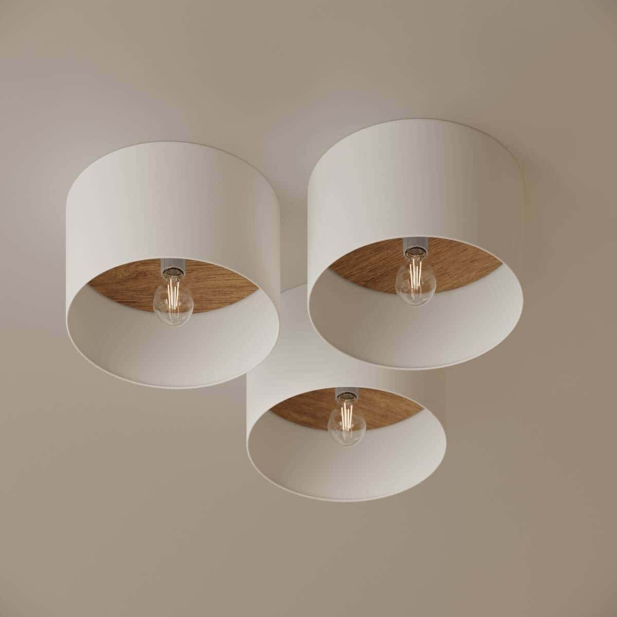 Laelamp Telesto Valge/Helepruun E27 - BrighteNova