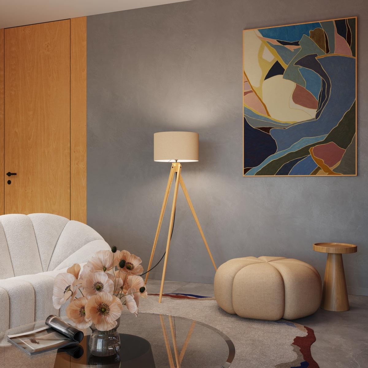 Põrandalamp Natt Beež E27