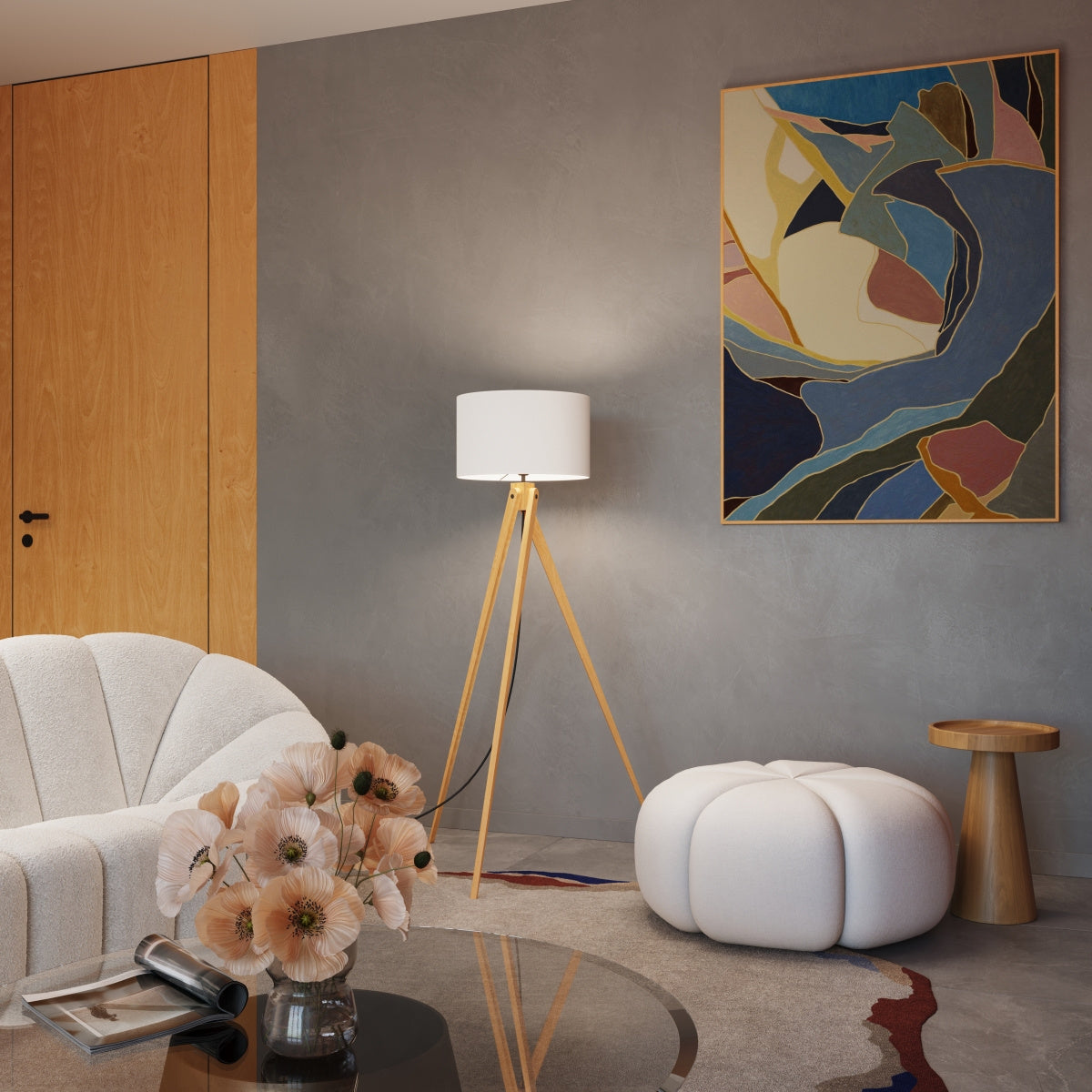 Põrandalamp Natt Valge E27