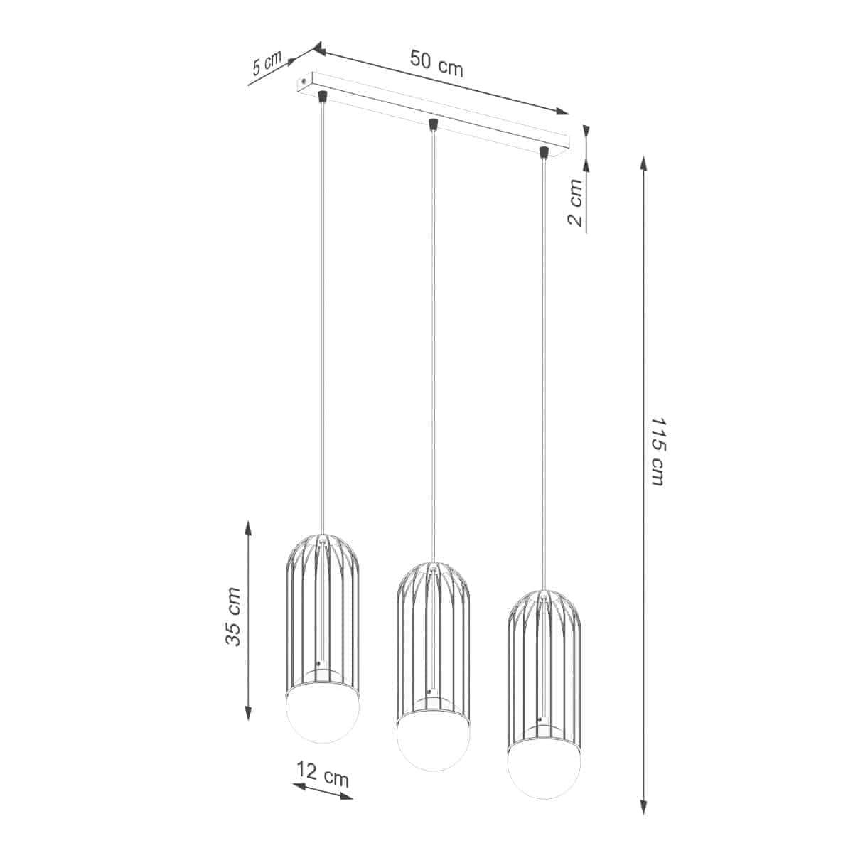 Ripplamp Brina 3L Valge G9 - BrighteNova