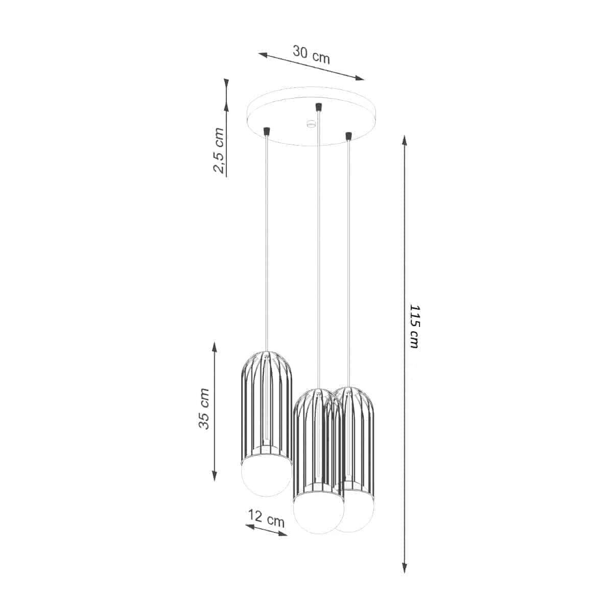 Ripplamp Brina 3P Valge G9 - BrighteNova