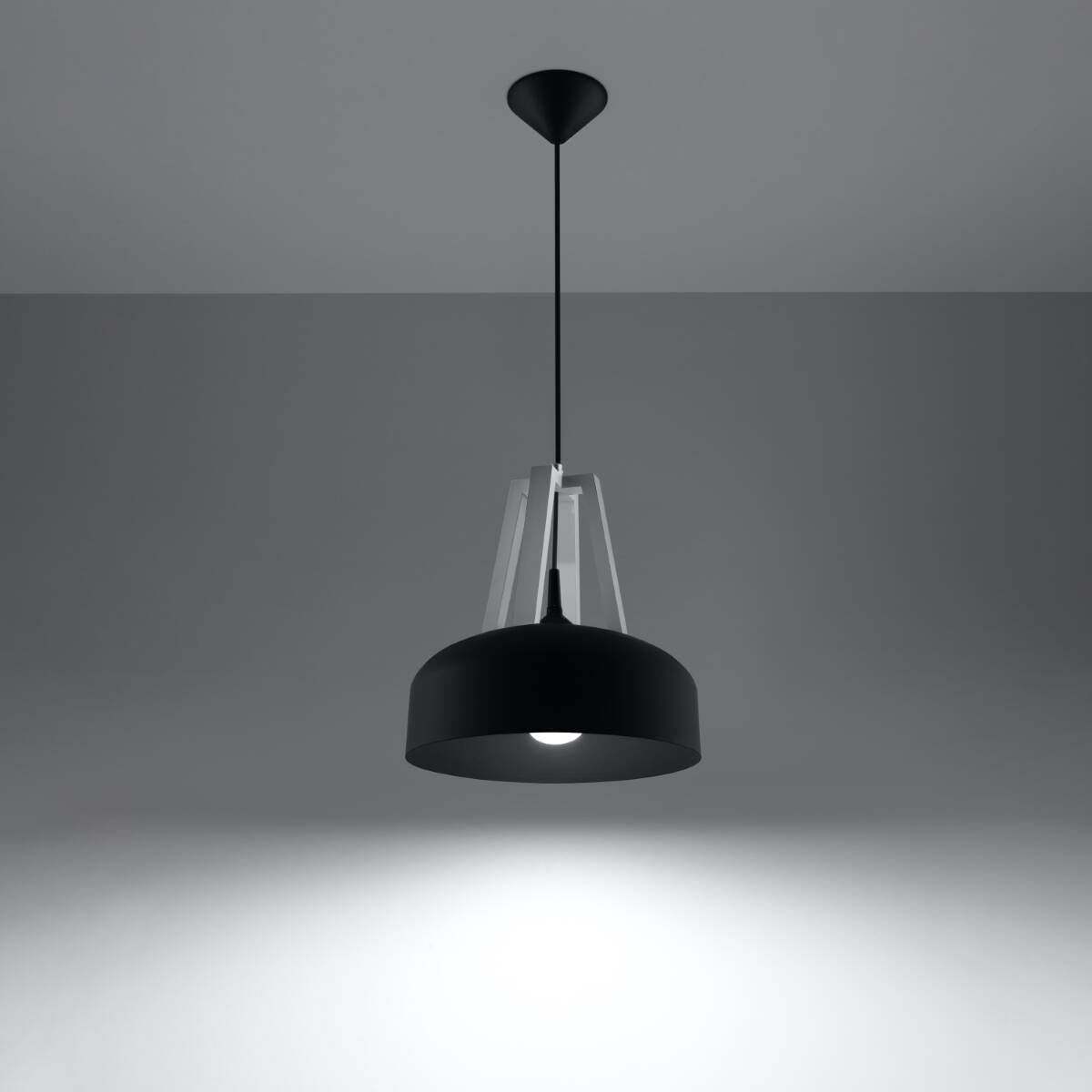 Ripplamp Casco Must/Valge E27 - BrighteNova