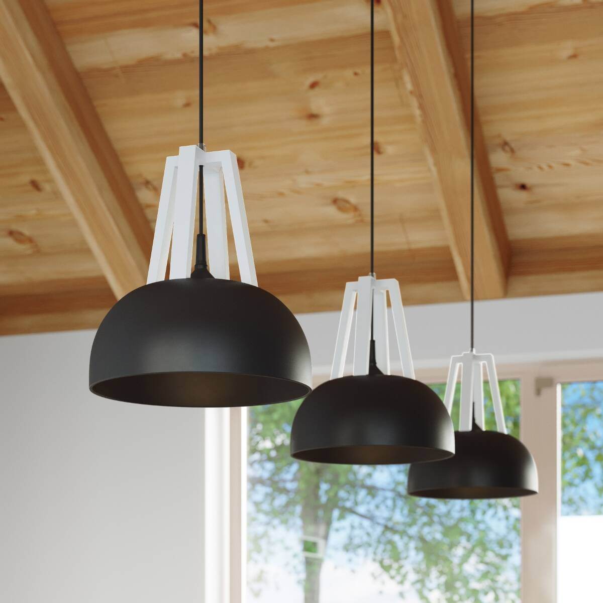 Ripplamp Casco Must/Valge E27 - BrighteNova