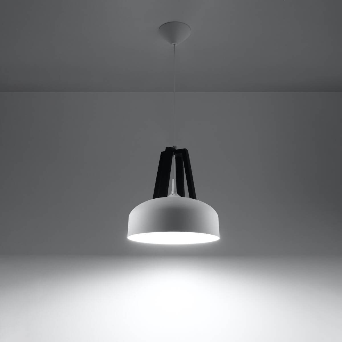 Ripplamp Casco Valge/Must E27 - BrighteNova