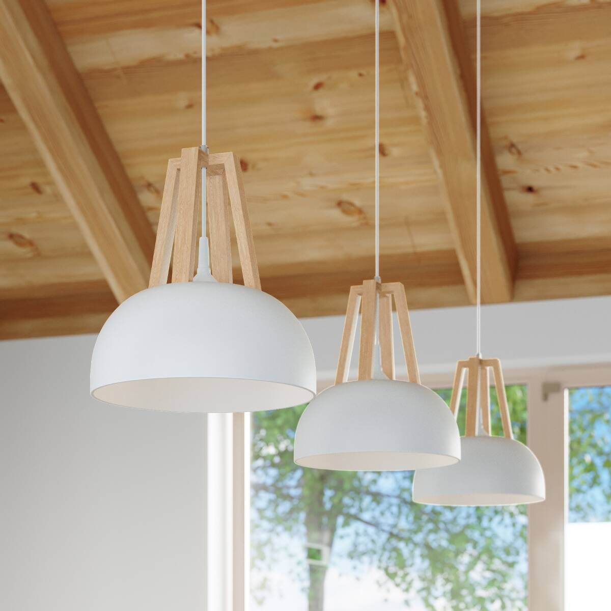 Ripplamp Casco Valge/Puit E27 - BrighteNova