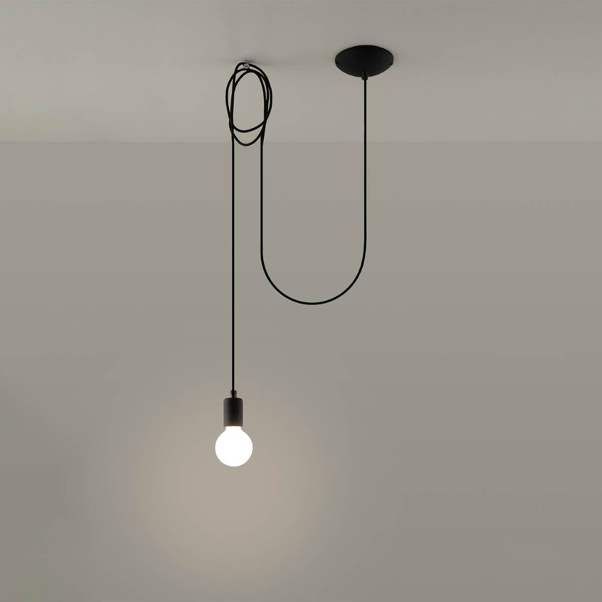 Ripplamp Edison Pikk Must E27 - BrighteNova