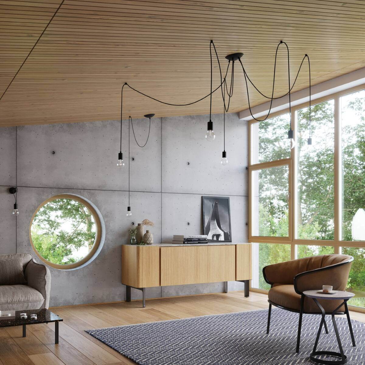 Ripplamp Edison Pikk Must E27 - BrighteNova