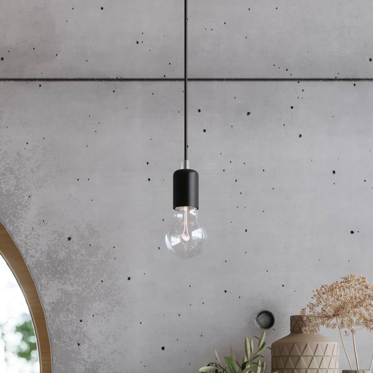 Ripplamp Edison Pikk Must E27 - BrighteNova