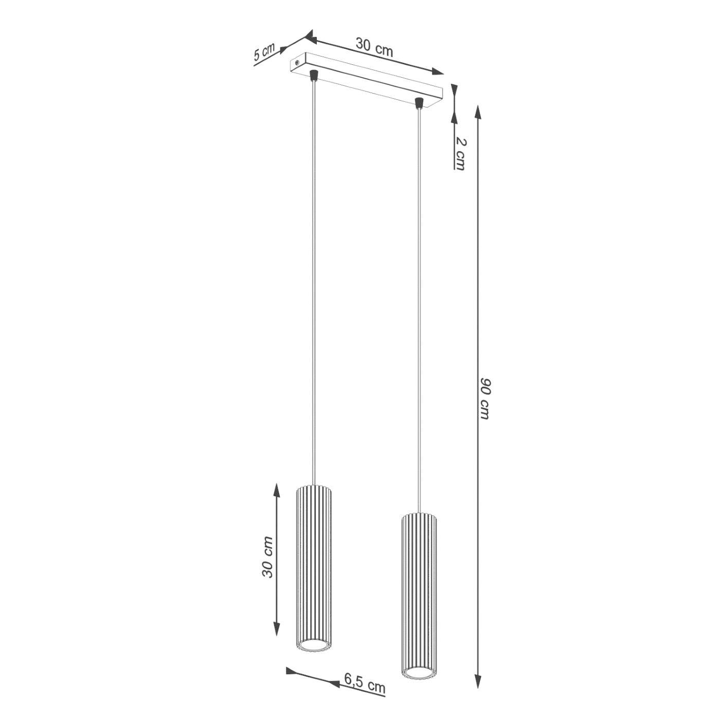 Ripplamp Karbon 2 Valge GU10 - BrighteNova