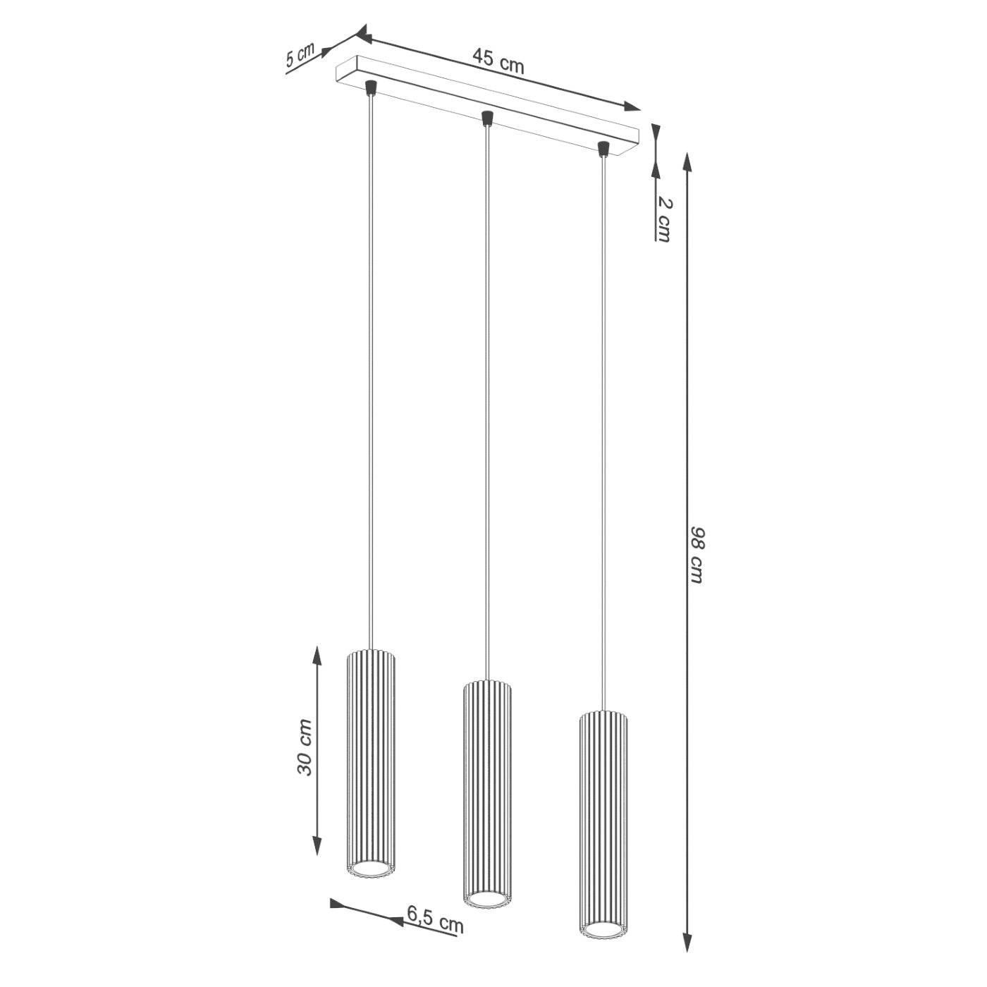 Ripplamp Karbon 3L Valge GU10 - BrighteNova