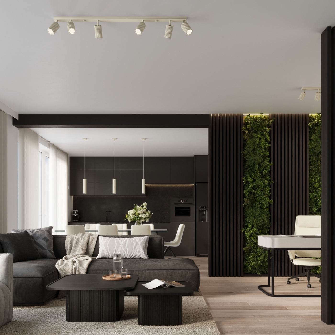 Ripplamp Karbon 3L Valge GU10 - BrighteNova