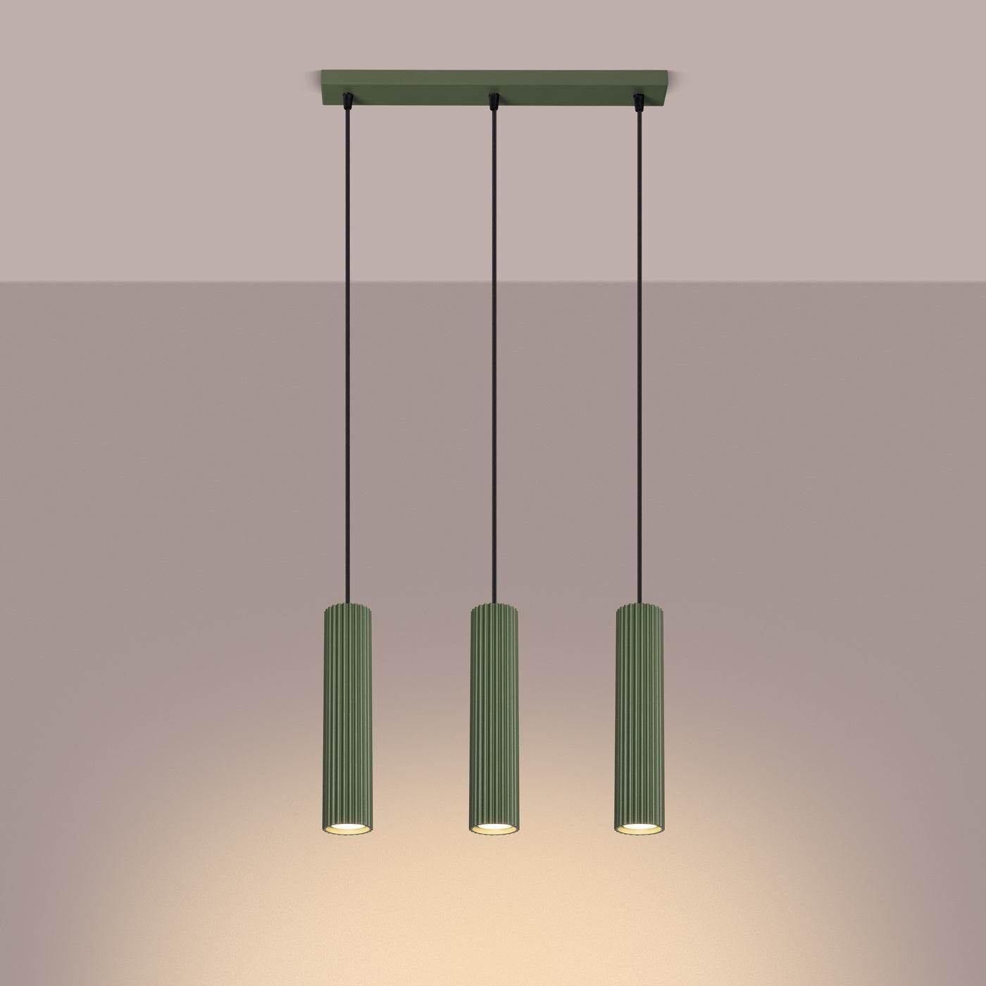 Ripplamp Karbon 3L Oliivi Roheline GU10 - BrighteNova