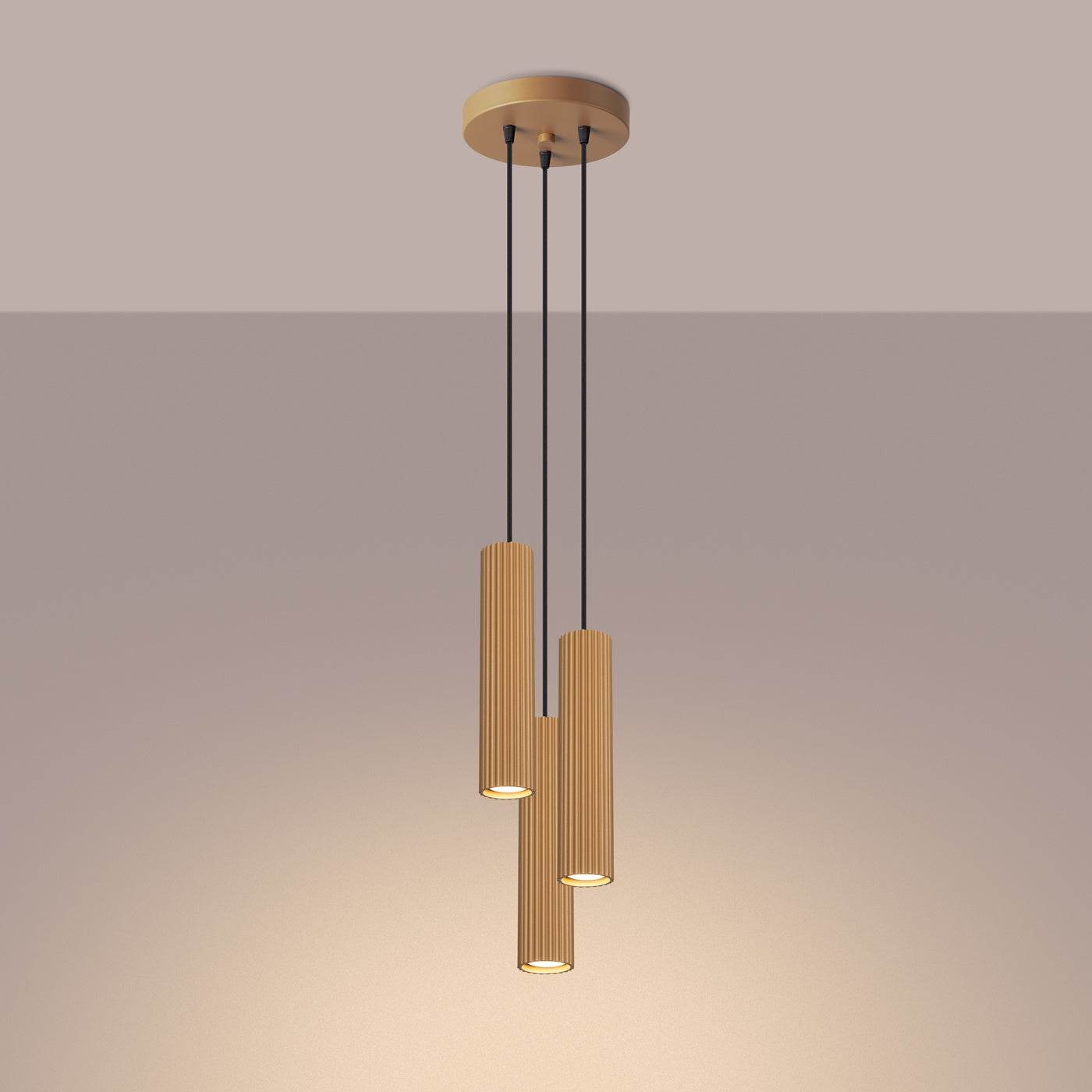 Ripplamp Karbon 3P Kuldne GU10 - BrighteNova