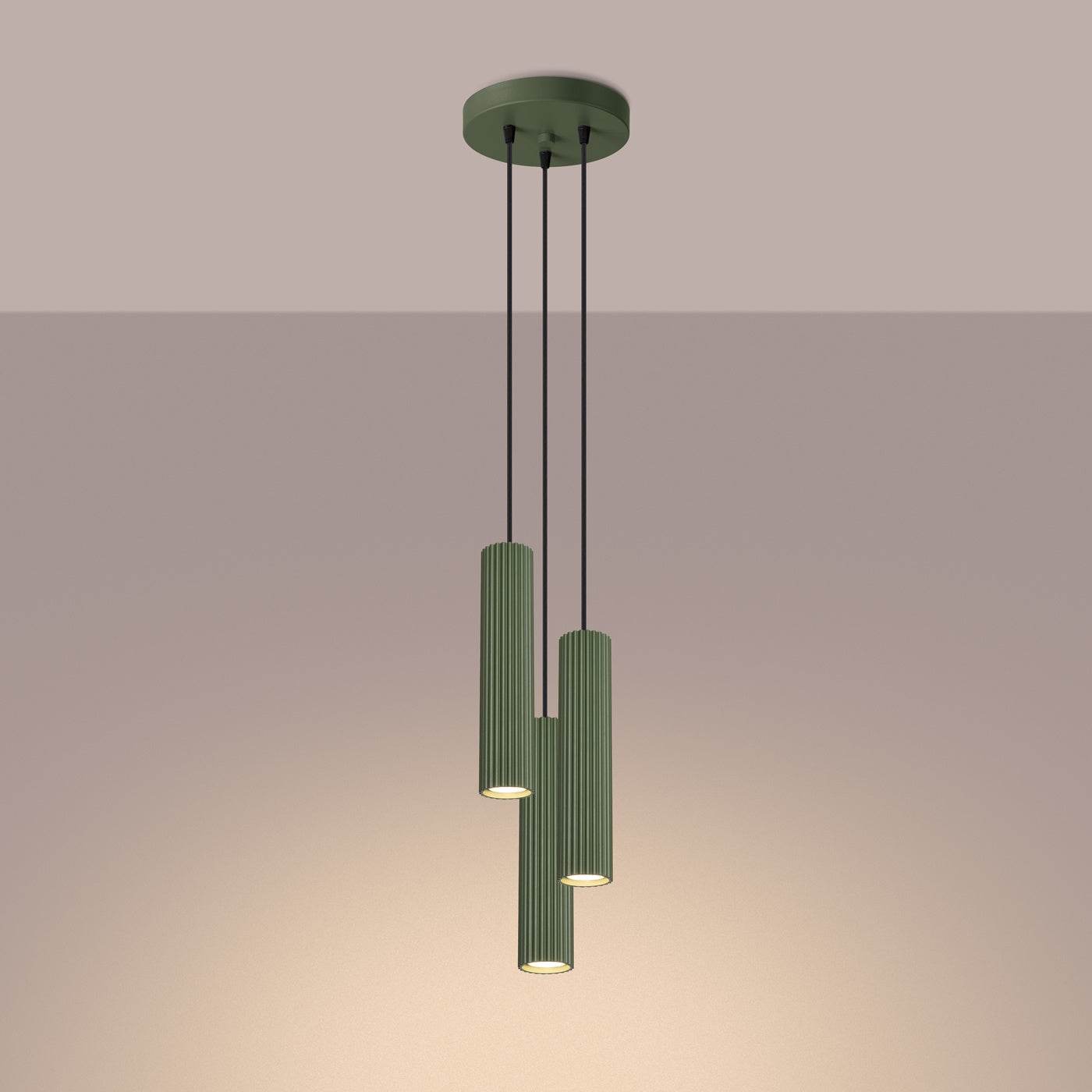 Ripplamp Karbon 3P Oliivi Roheline GU10 - BrighteNova