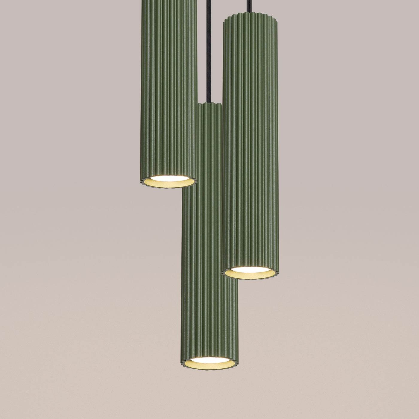 Ripplamp Karbon 3P Oliivi Roheline GU10 - BrighteNova