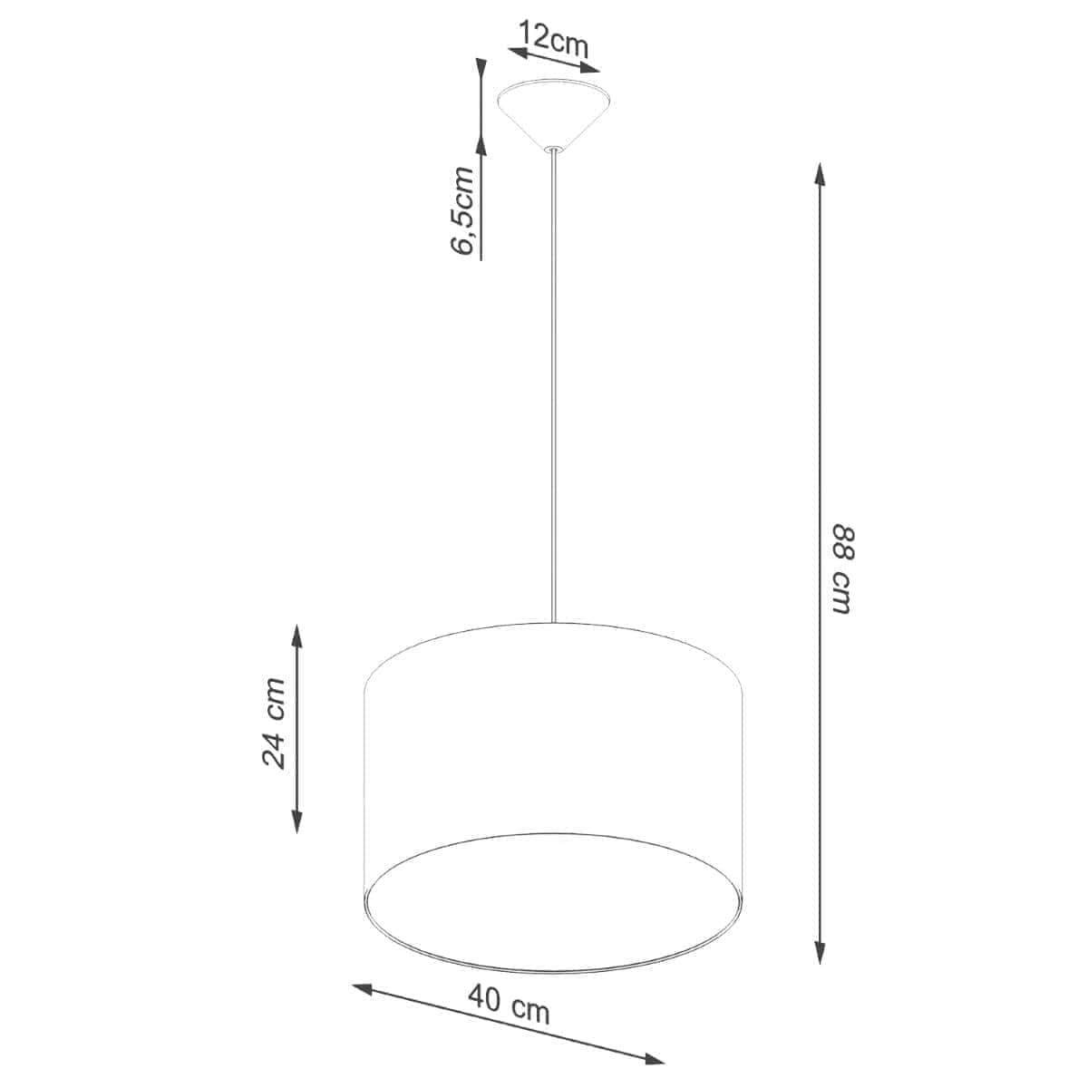 Ripplamp Nova 40cm Must E27 - BrighteNova