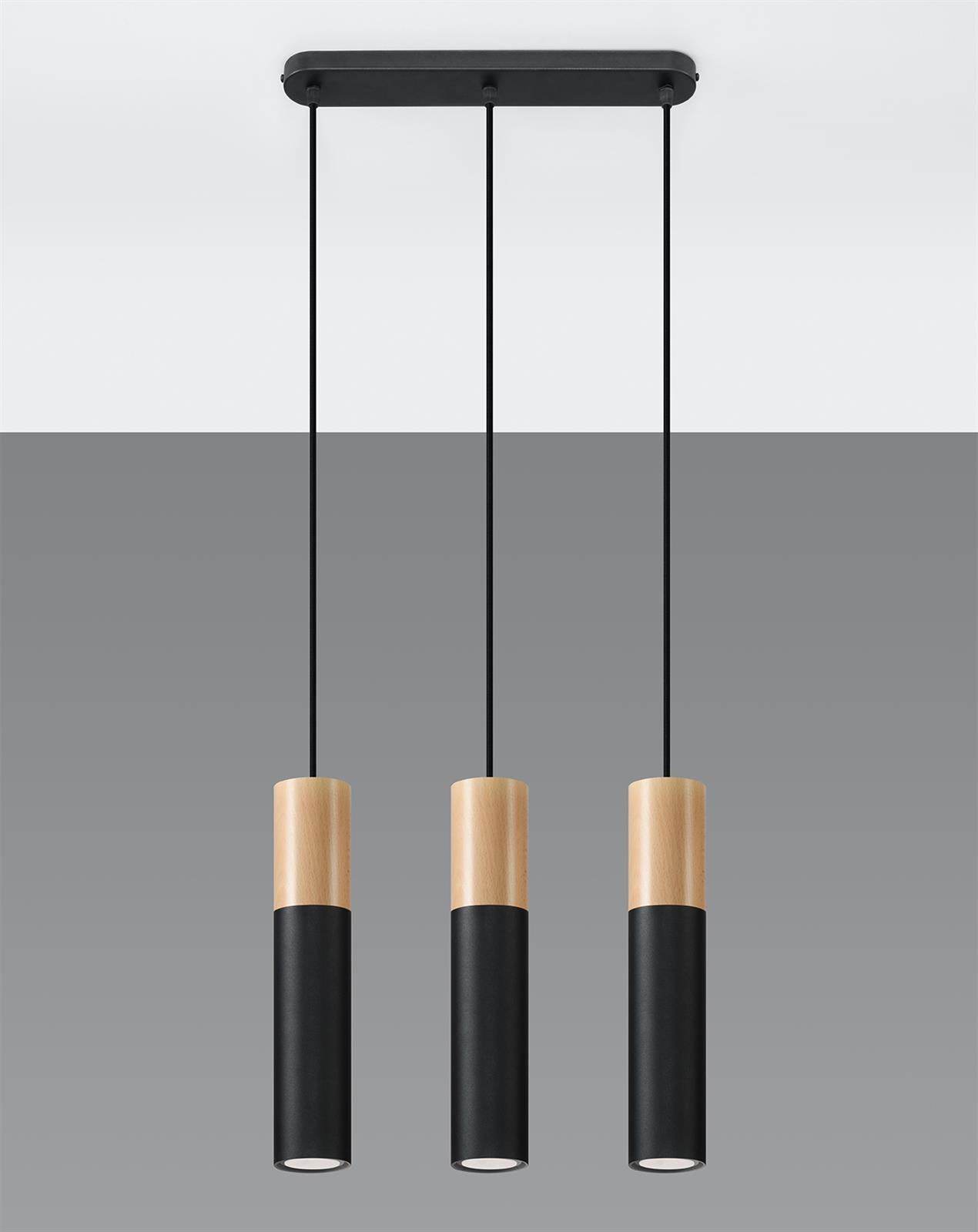 Ripplamp Pablo 3 Must/Puit GU10 - BrighteNova