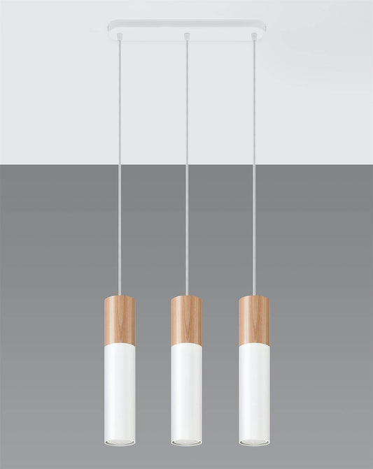 Ripplamp Pablo 3 Valge/Puit GU10 - BrighteNova