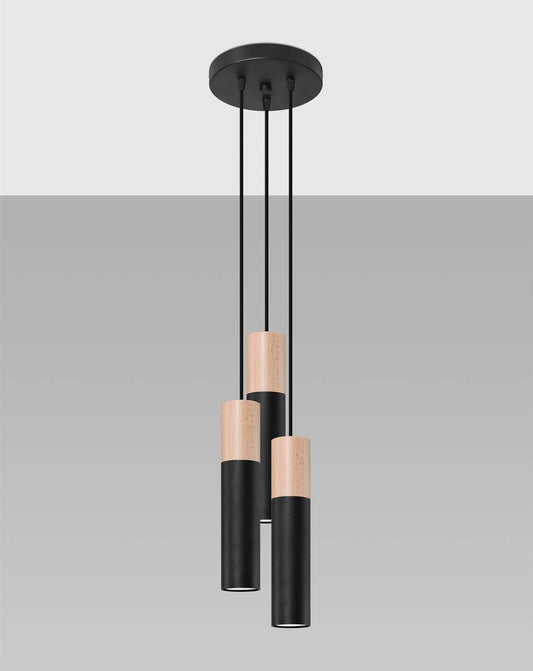 Ripplamp Pablo 3P Must/Puit GU10 - BrighteNova