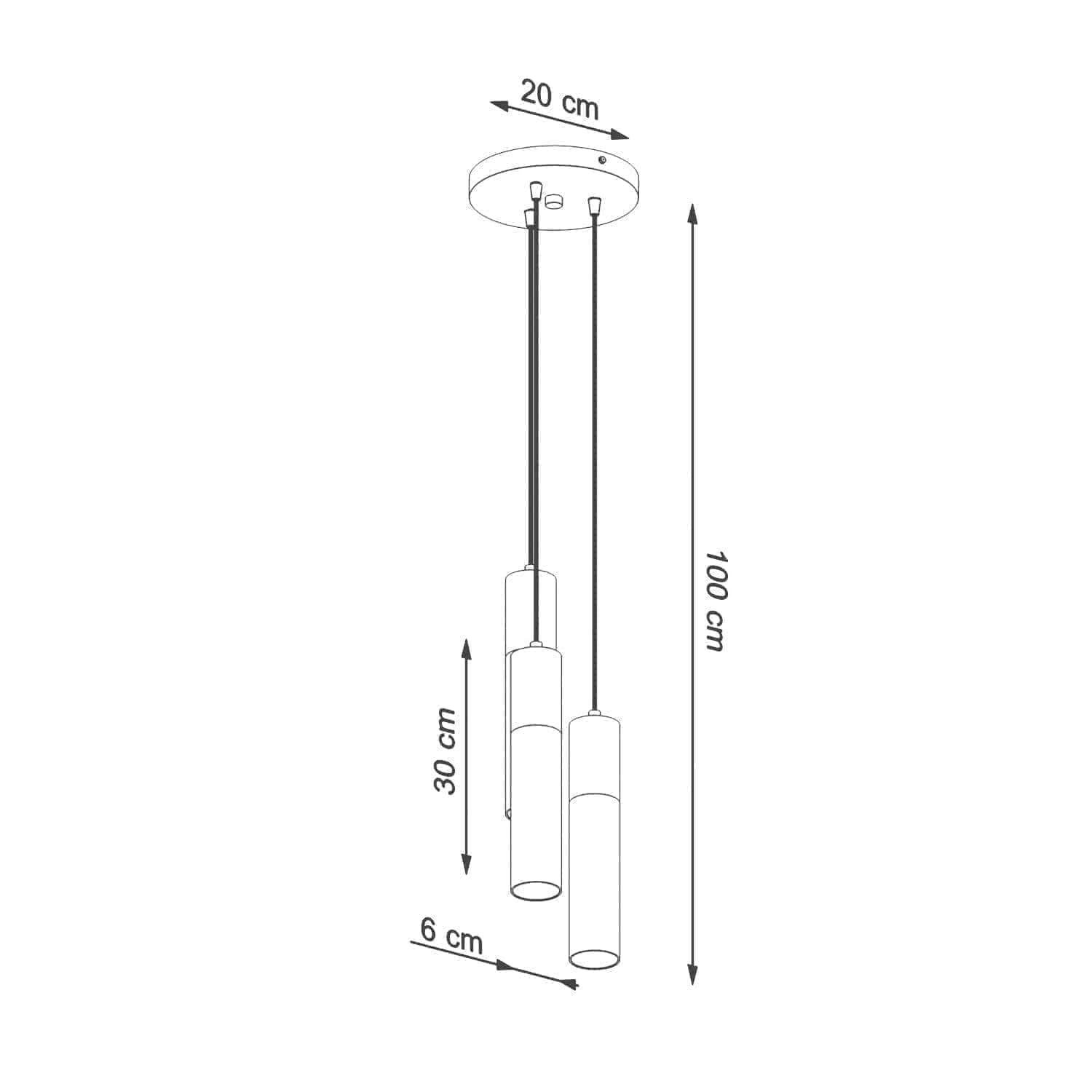 Ripplamp Pablo 3P Must/Puit GU10 - BrighteNova