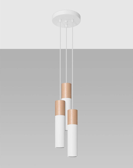 Ripplamp Pablo 3P Valge/Puit GU10 - BrighteNova