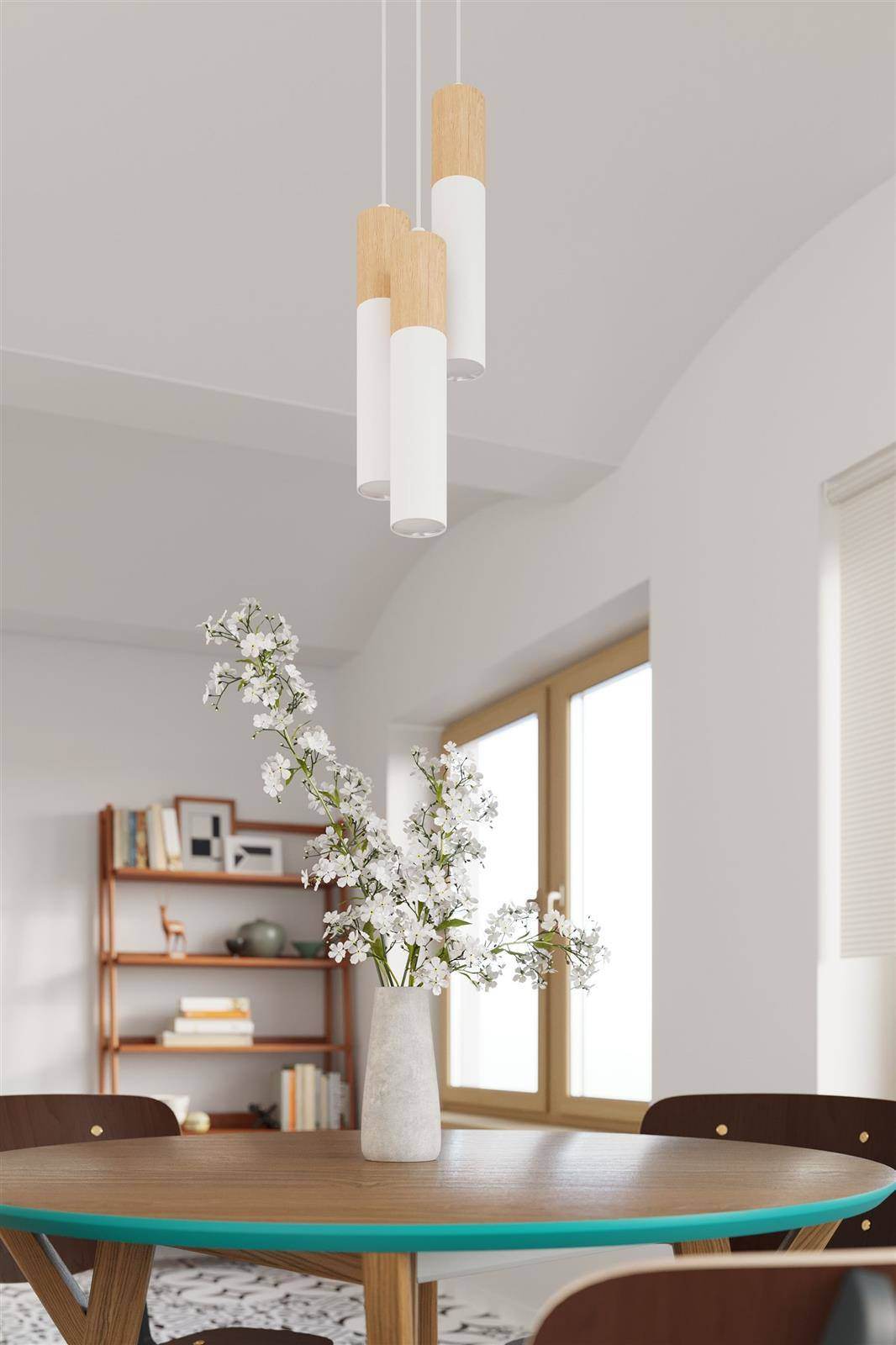 Ripplamp Pablo 3P Valge/Puit GU10 - BrighteNova