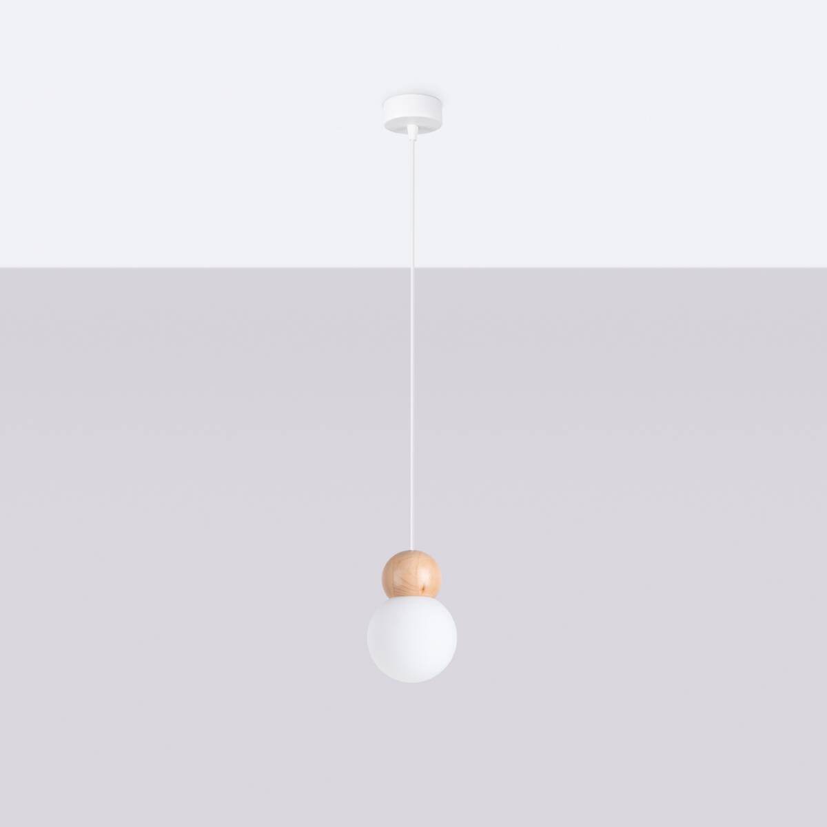 Ripplamp Pekka 1 Valge/Puit G9 - BrighteNova