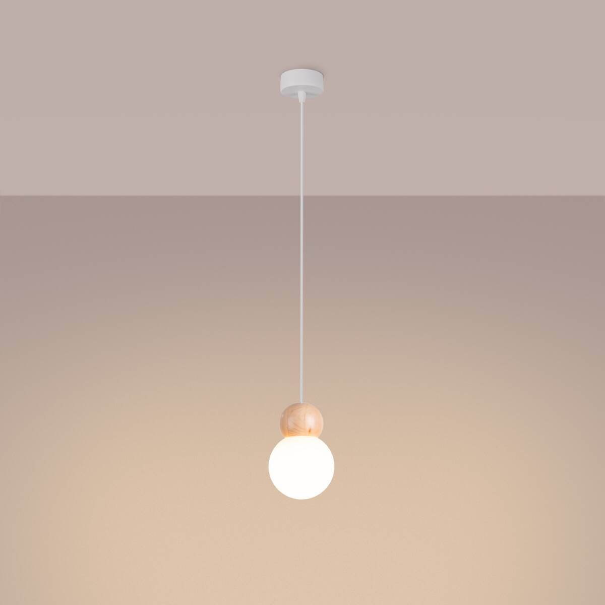 Ripplamp Pekka 1 Valge/Puit G9 - BrighteNova
