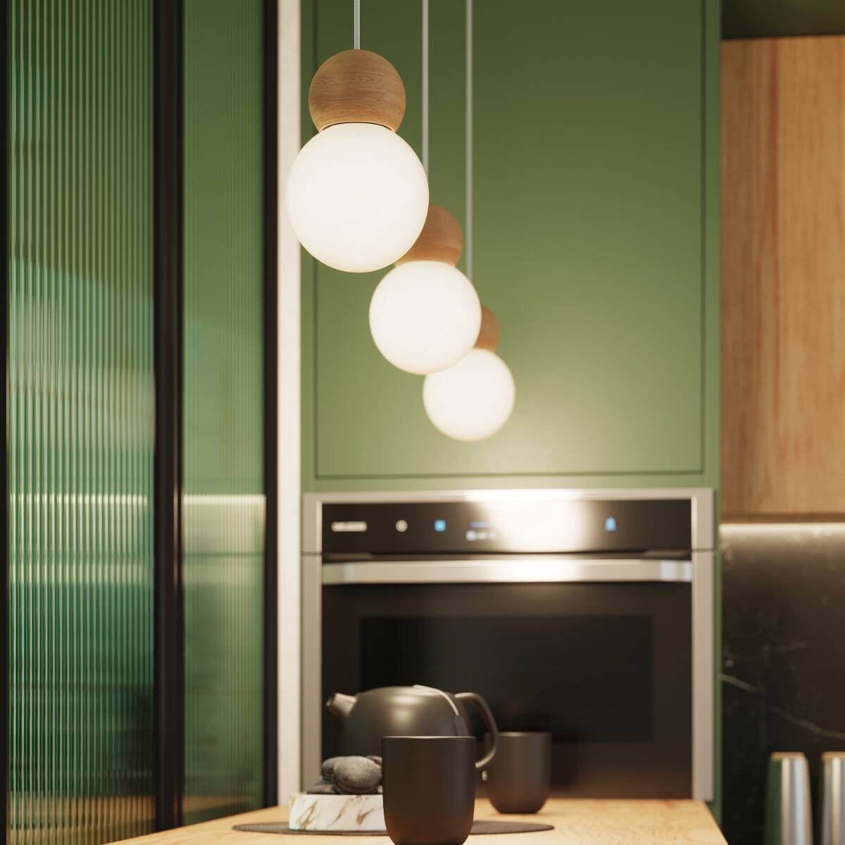 Ripplamp Pekka 1 Valge/Puit G9 - BrighteNova