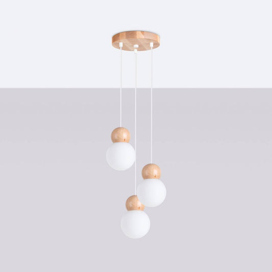 Ripplamp Pekka 3P Valge/Puit G9 - BrighteNova