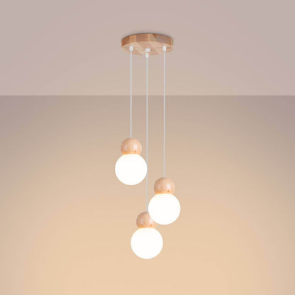 Ripplamp Pekka 3P Valge/Puit G9 - BrighteNova