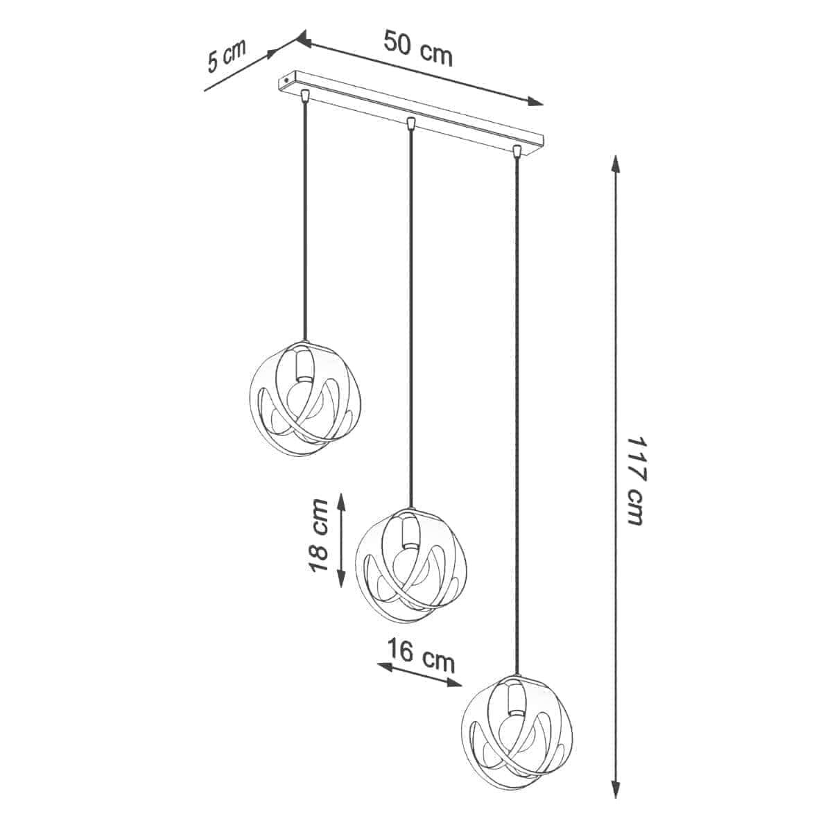 Ripplamp Tulos 3L Valge E27 - BrighteNova
