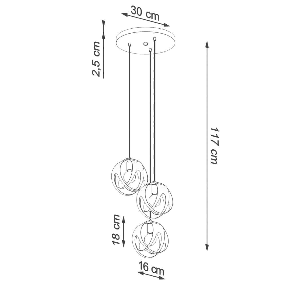 Ripplamp Tulos 3P Valge E27 - BrighteNova