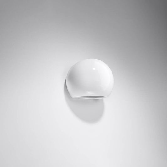 Seinalamp Globe Keraamiline Valge Läikiv E27 - BrighteNova