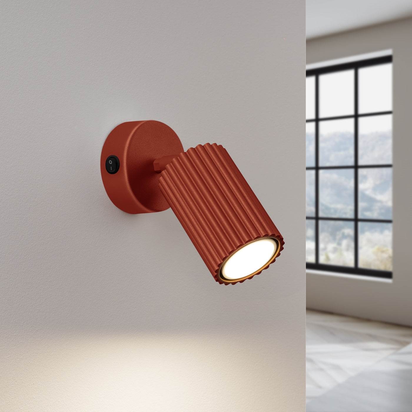 Seinalamp Karbon Punane Ooker Lülitiga GU10 - BrighteNova