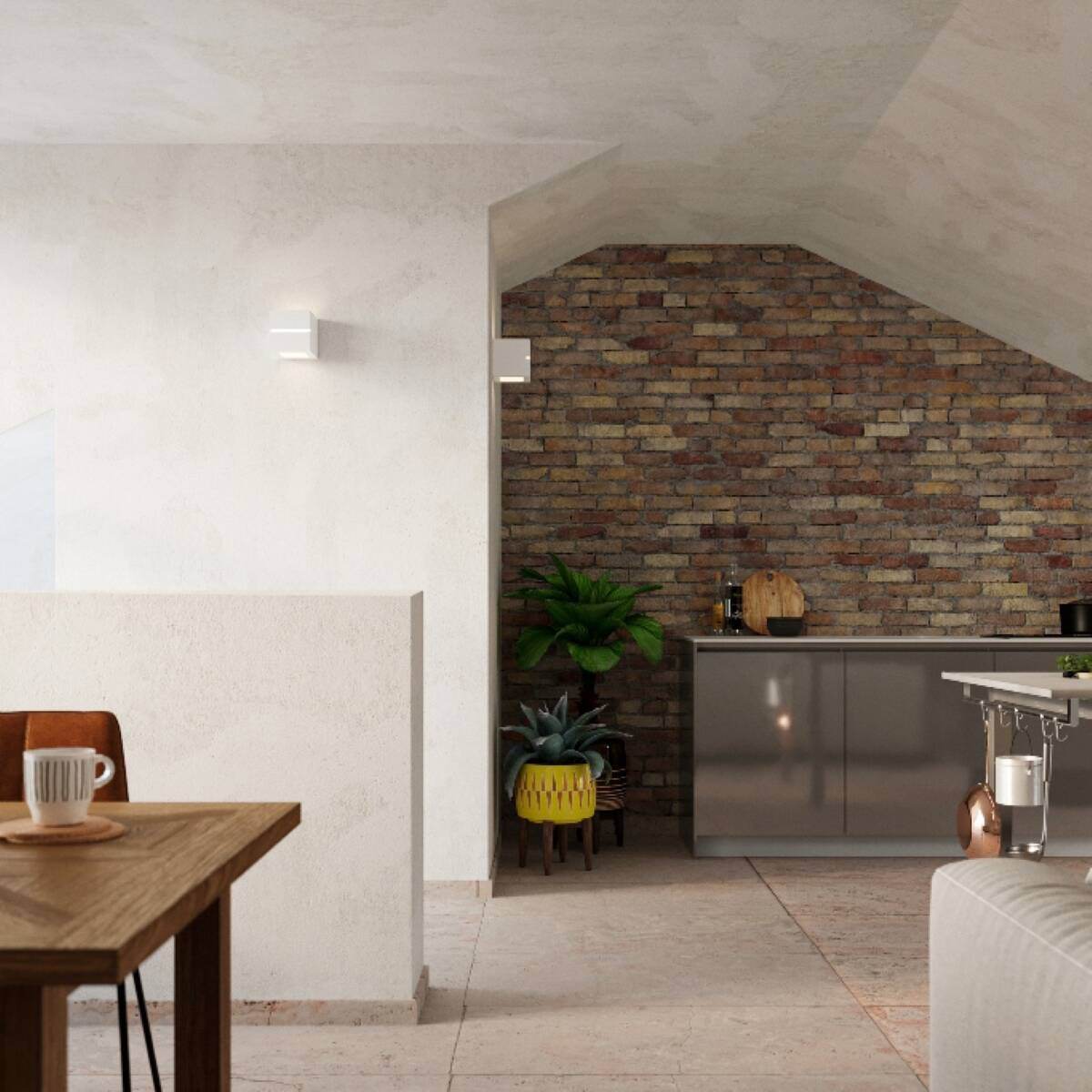 Seinalamp Leo Line Keraamiline Valge E27 - BrighteNova