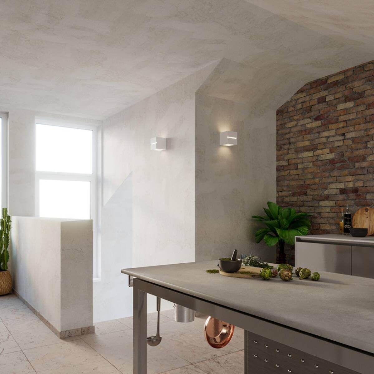 Seinalamp Leo Line Keraamiline Valge E27 - BrighteNova